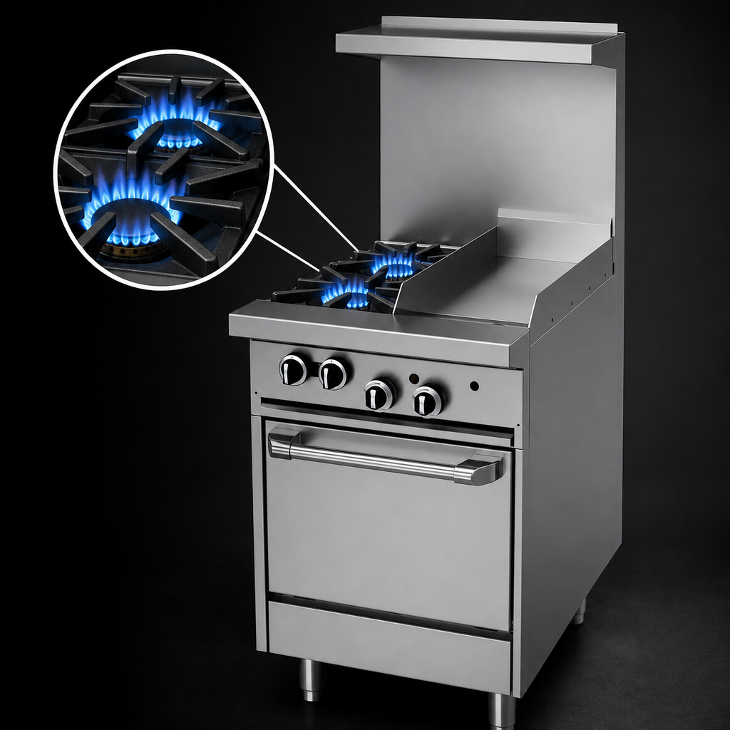 Two 33,000 BTU Open Burners