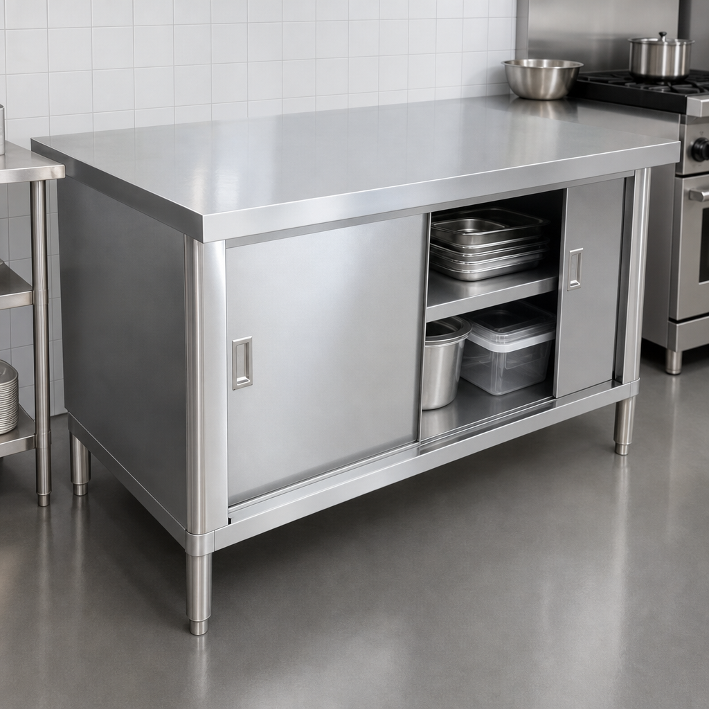 Enclosed Cabinet Base with Sliding Doors