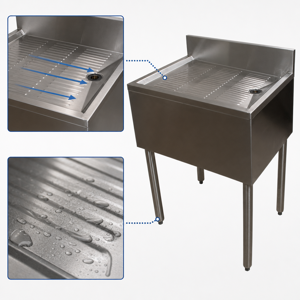 Stamped & Pitched Drainboard