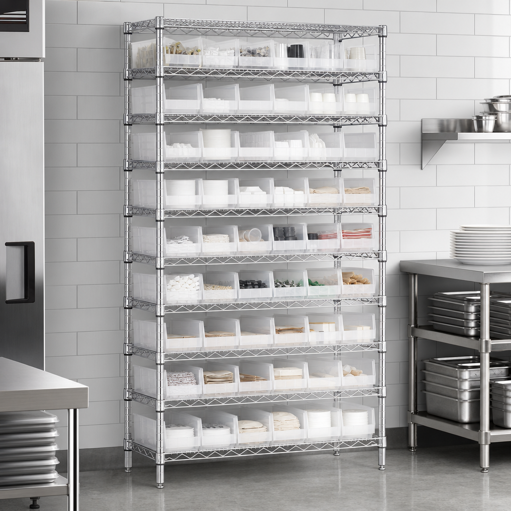 Stationary Wire Shelving System