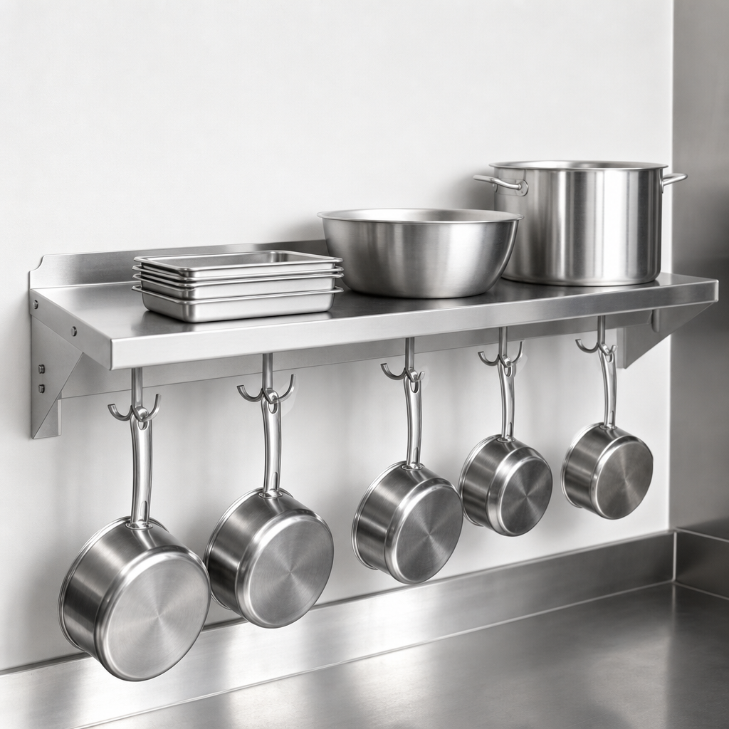 Wall Shelf With Pot Rack