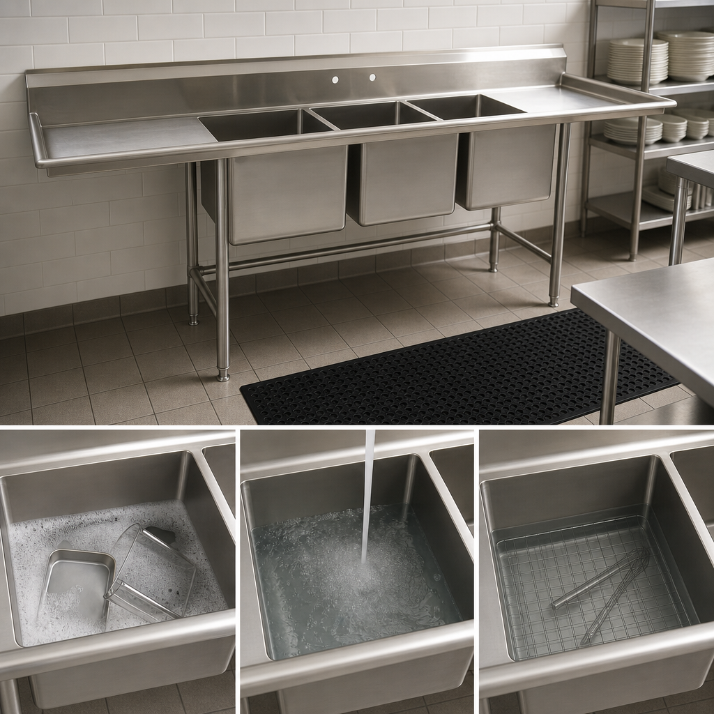 Three-Compartment Sink