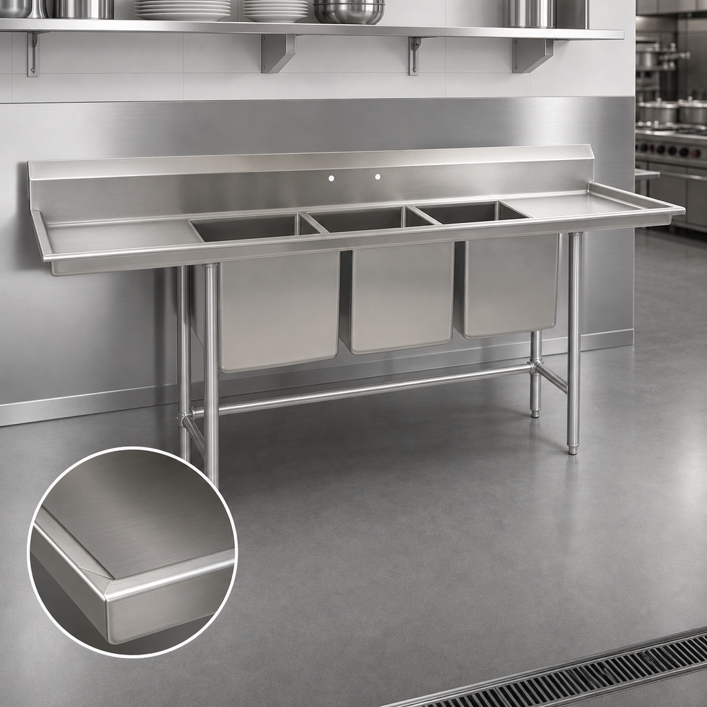 16-Gauge 304 Stainless Steel Construction
