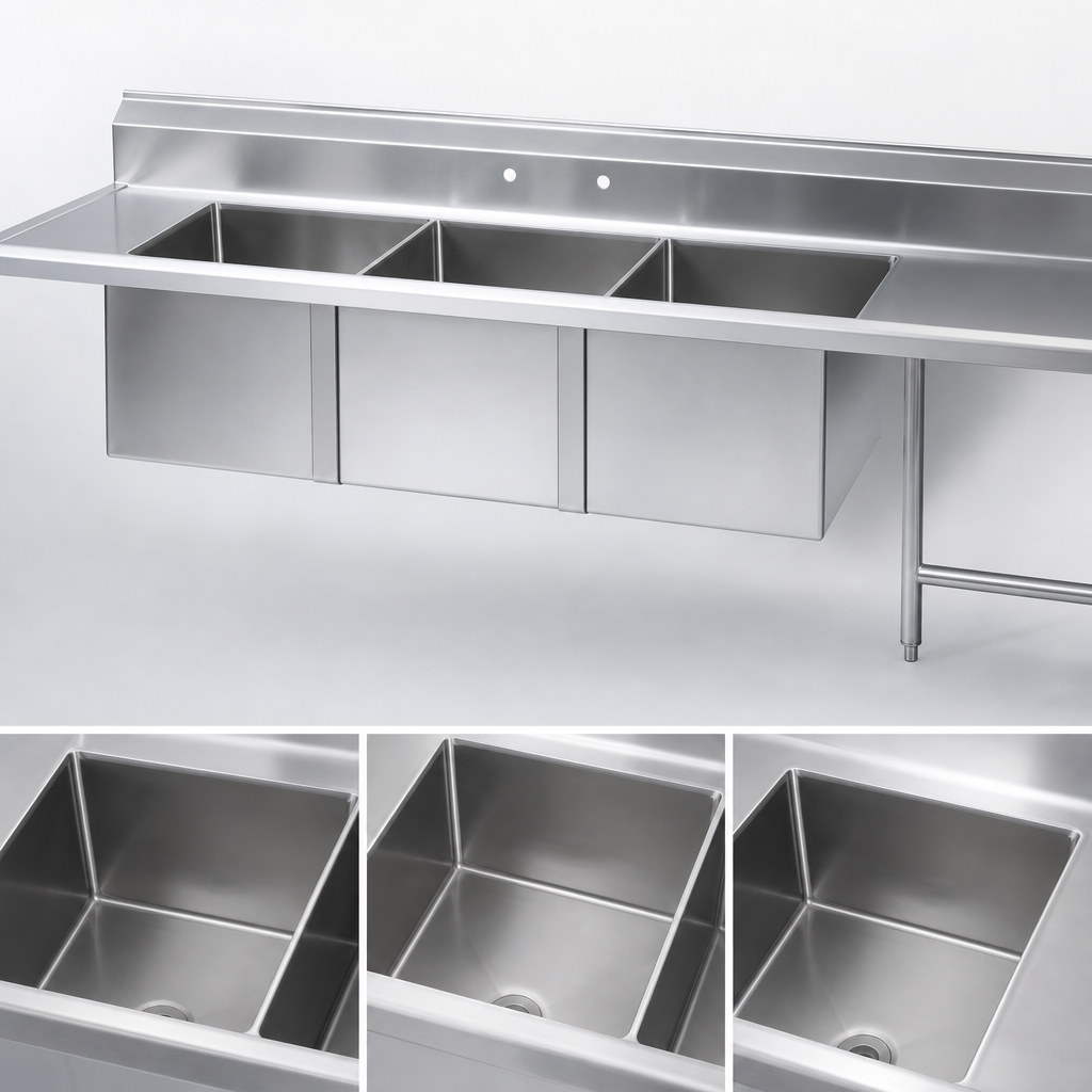 Three Fabricated Sink Bowls
