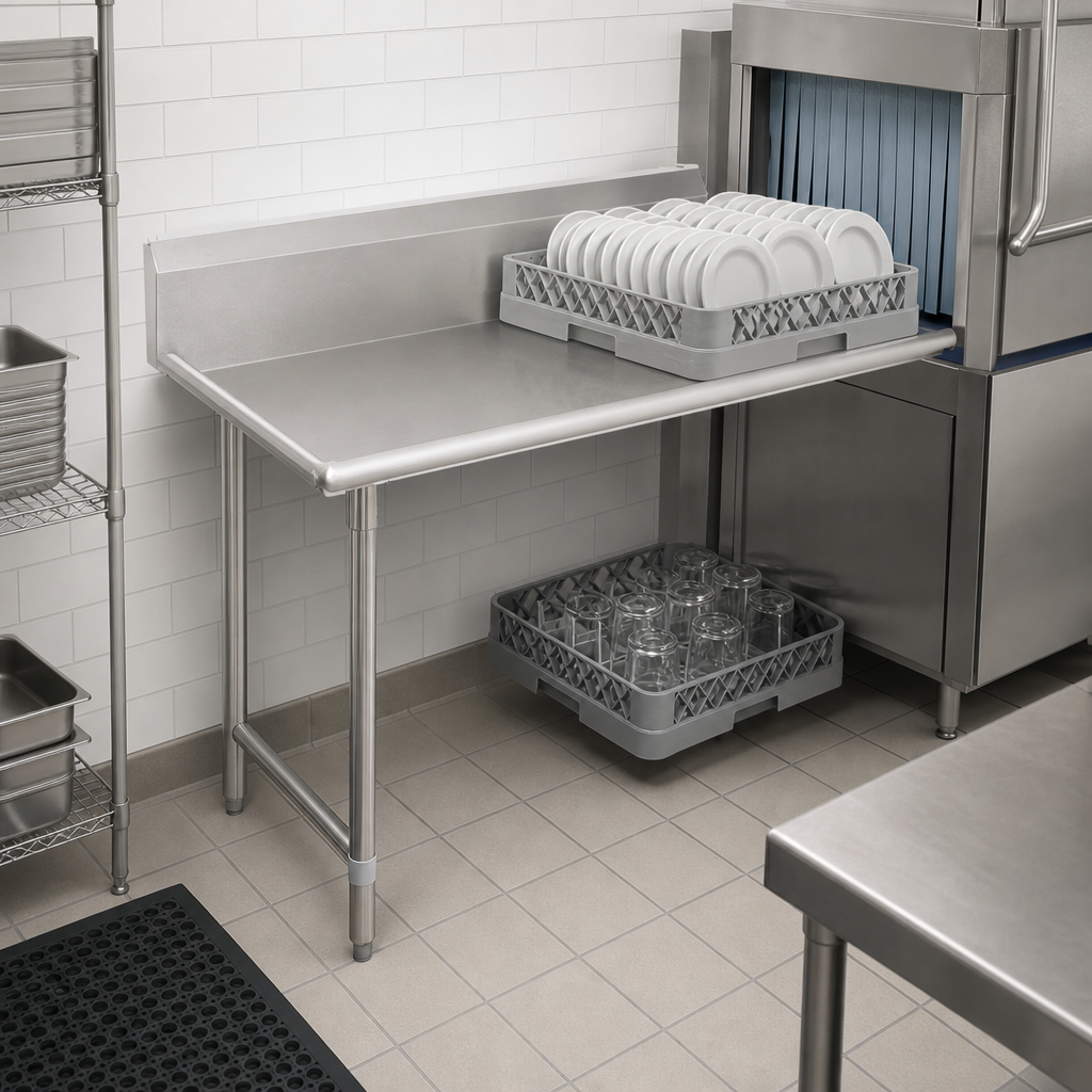 Straight Clean Dish Table Design
