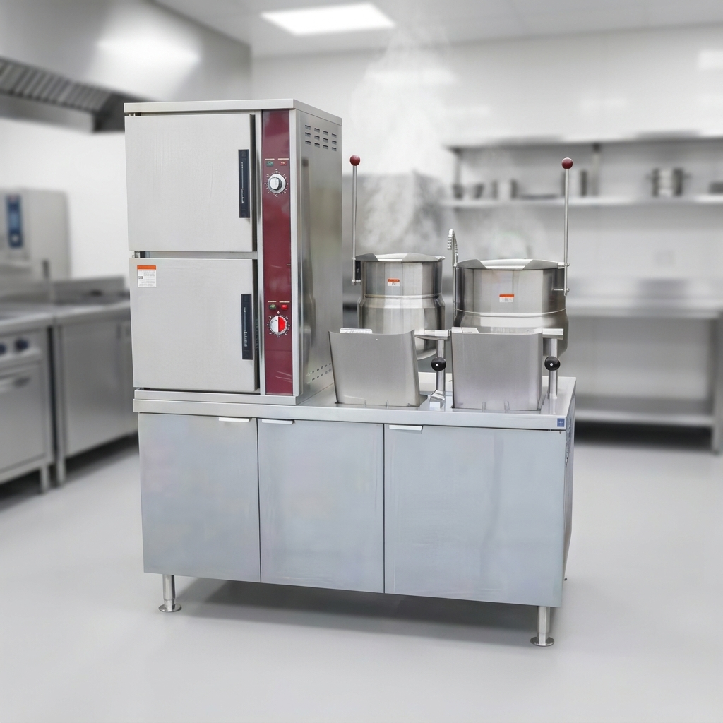 This image showcases the dual 60-minute independent timers, allowing precise, separate control for each steaming compartment.
