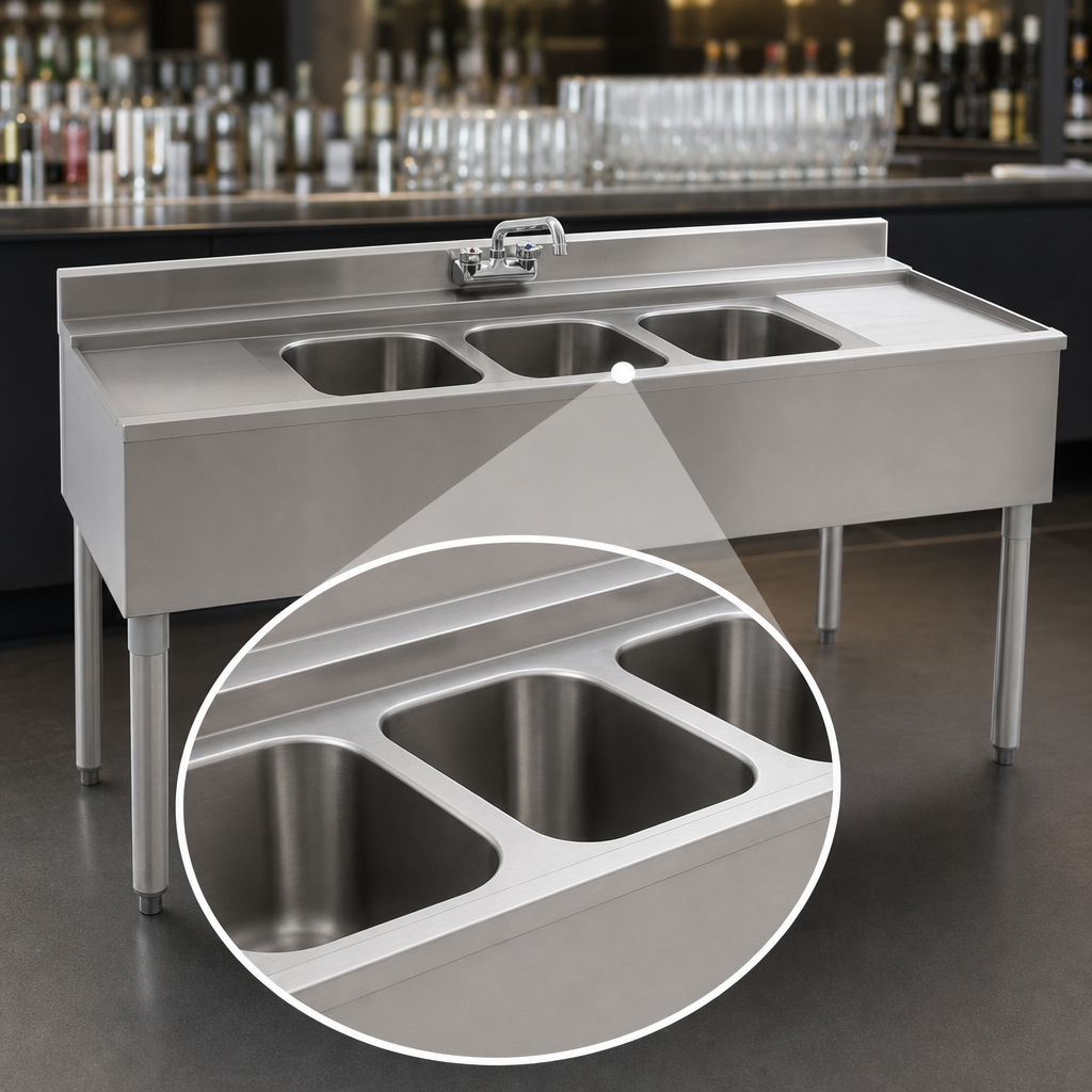 Three Deep-Drawn Compartments