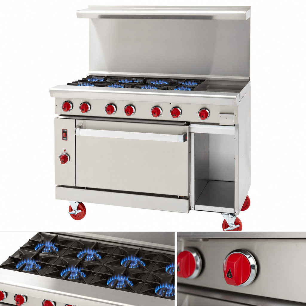 Eight High-Output Open Burners