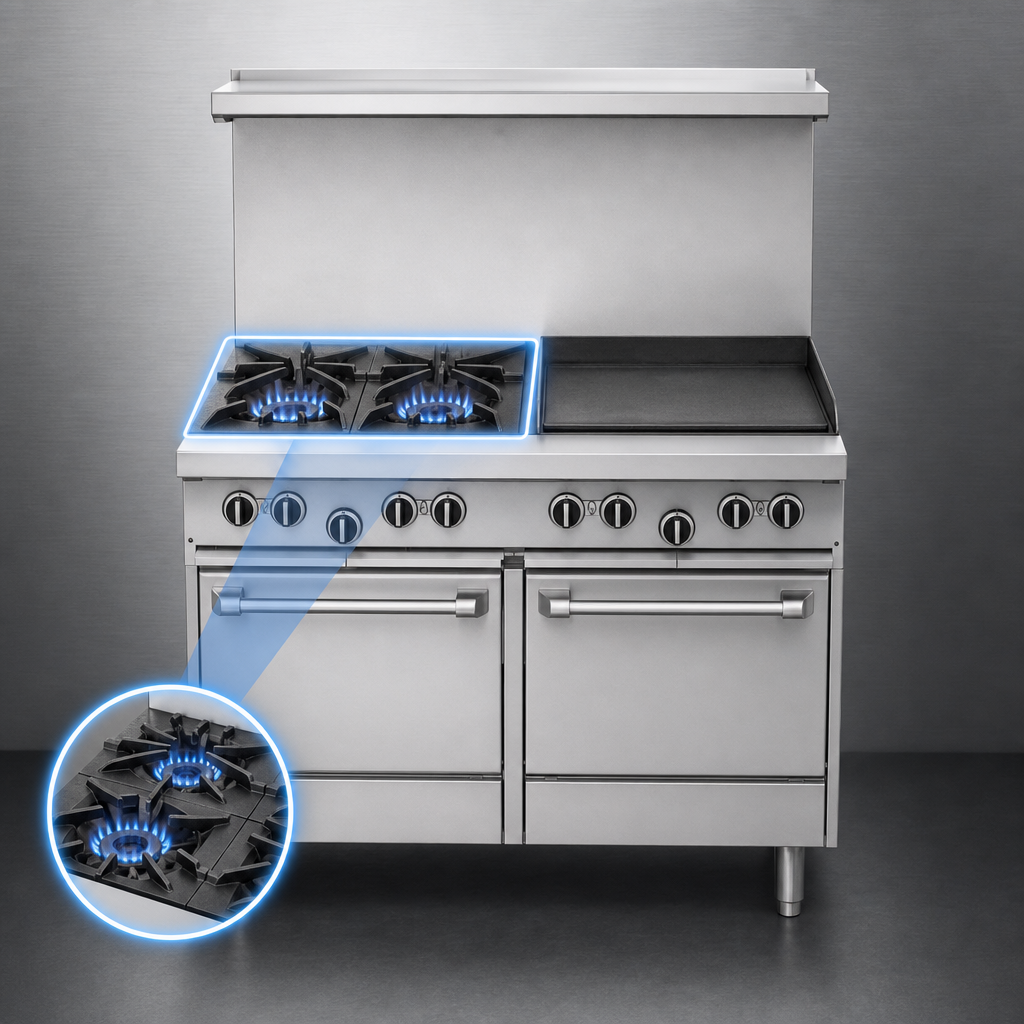 Two High-Output Open Burners