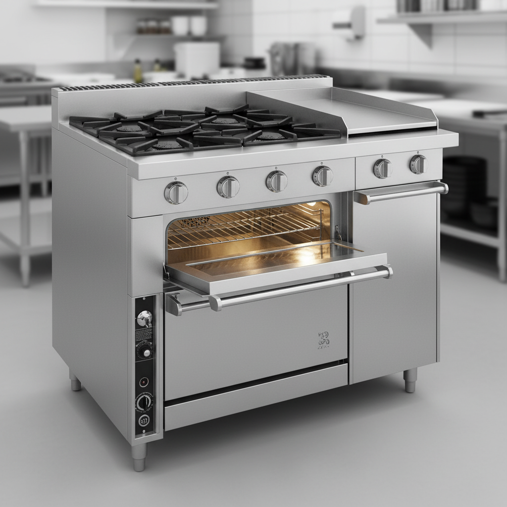 Maximize your kitchen's efficiency with this gas range's clever stacked oven configuration, offering both standard and convection cooking in a single footprint.