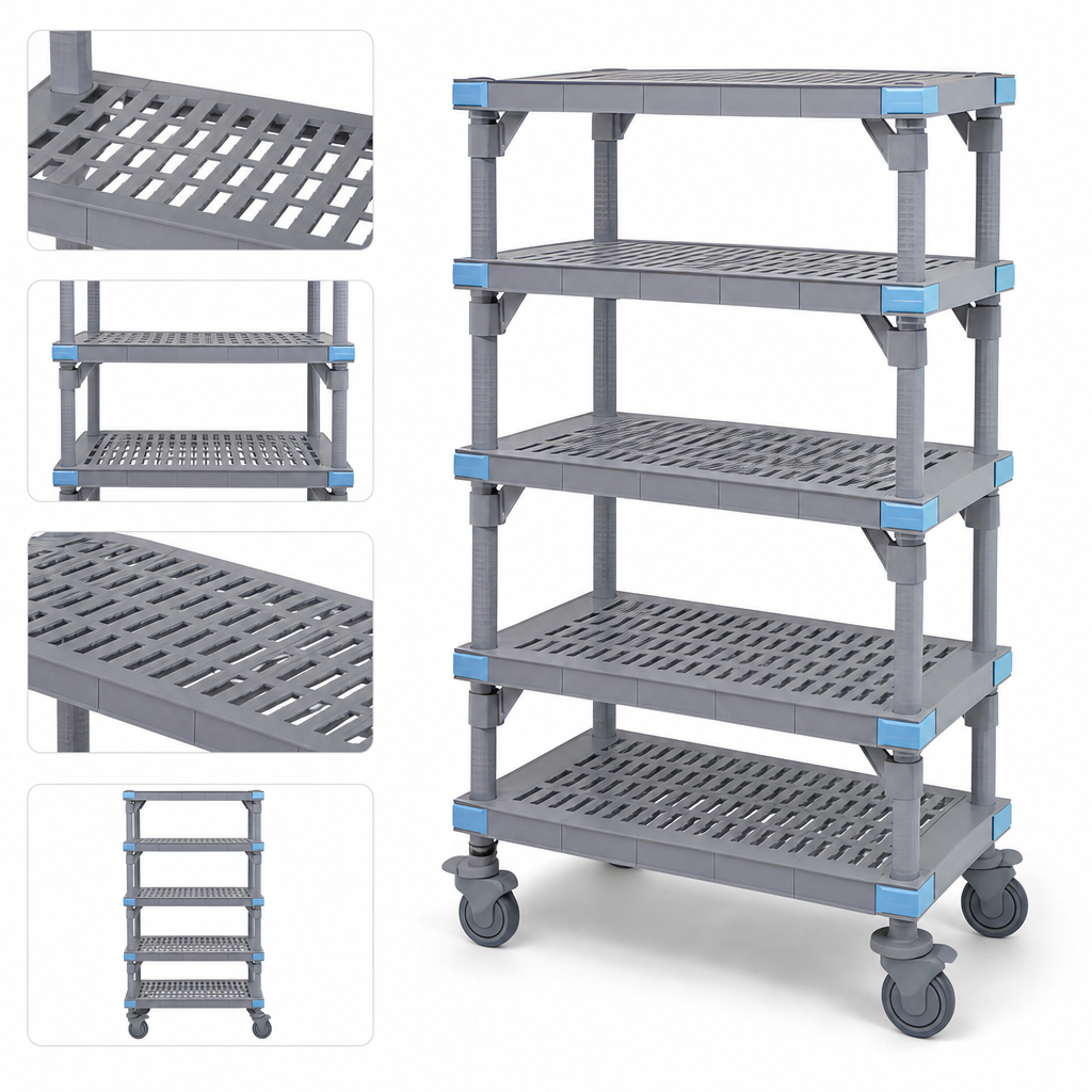 Five Open Grid Shelves