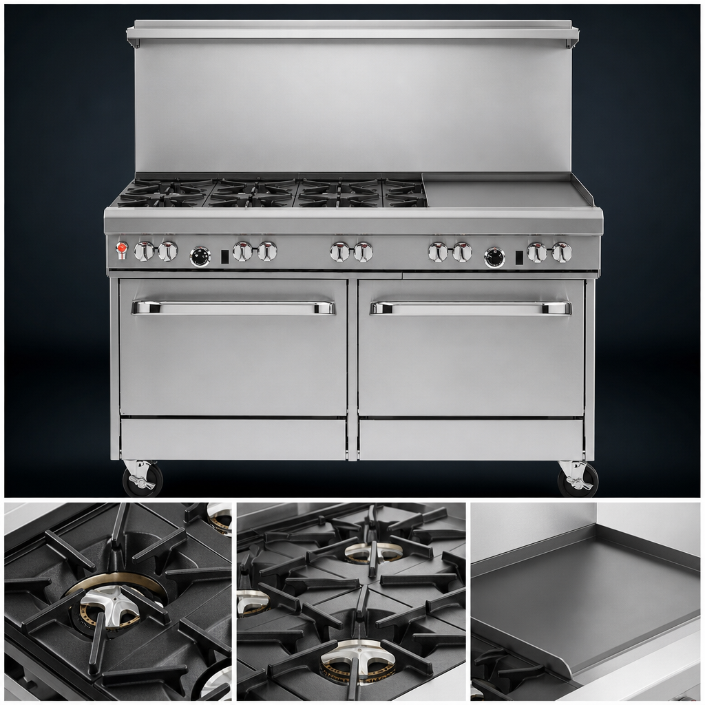 Five-Burner Top with Griddle