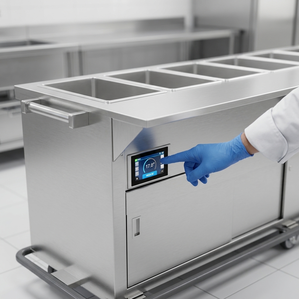 Experience effortless operation with the Thurmaduke steamtable's intuitive Programmable Touchscreen Control, ensuring consistent quality.