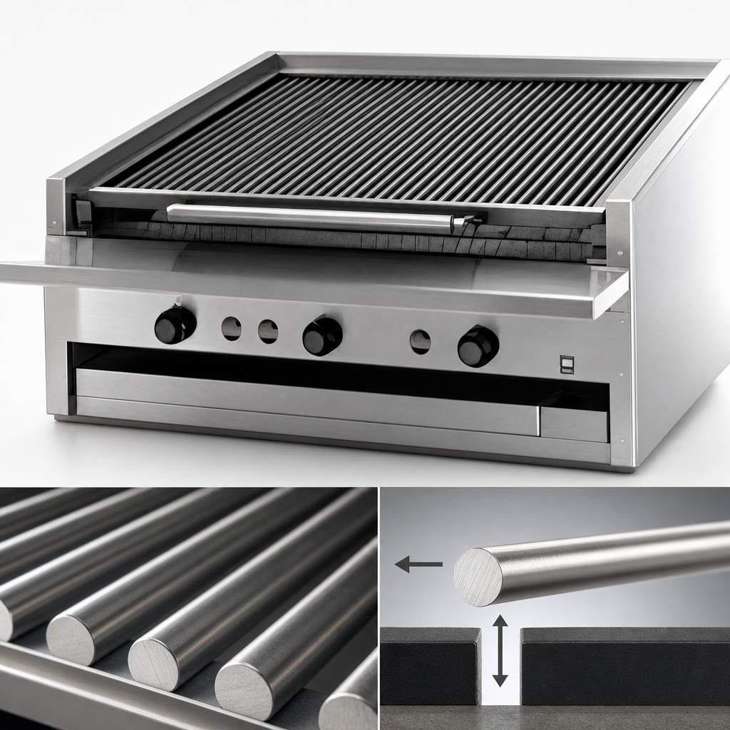 Free-Floating Round Rod Top Grate