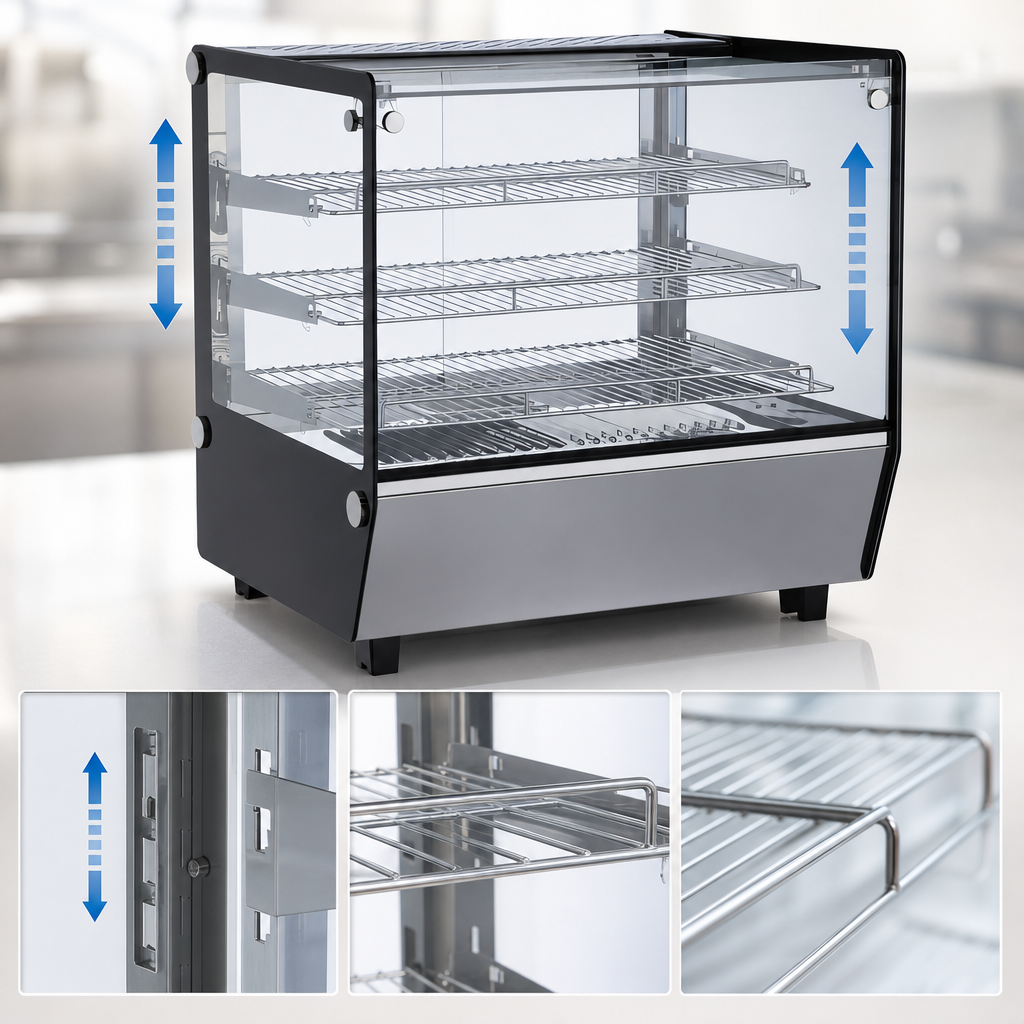 Three Adjustable Chrome-Plated Shelves