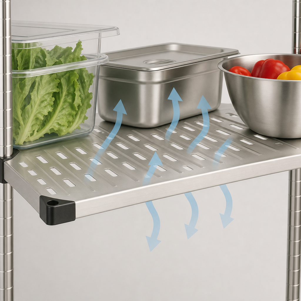 Louvered/Embossed Shelf Surface