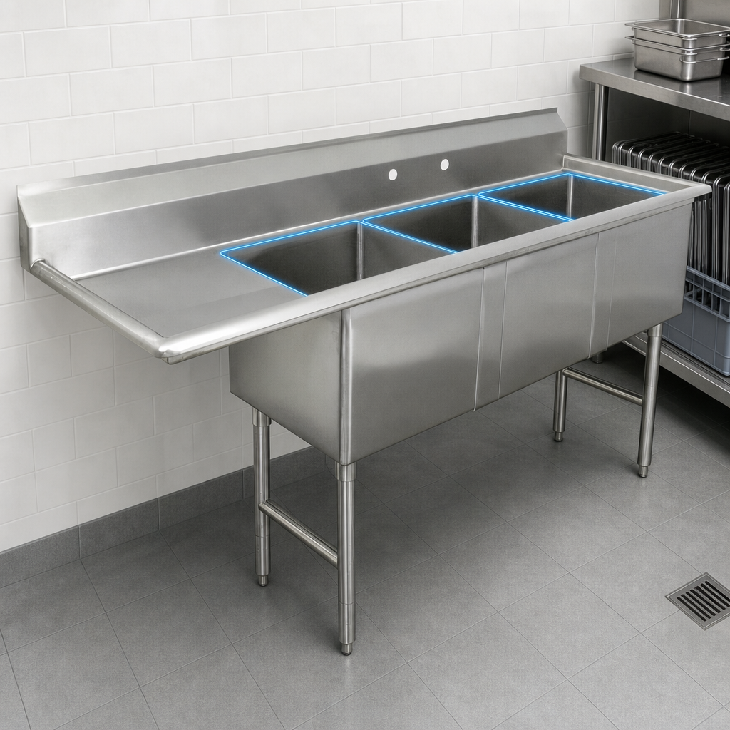 Three-Compartment Sink Layout