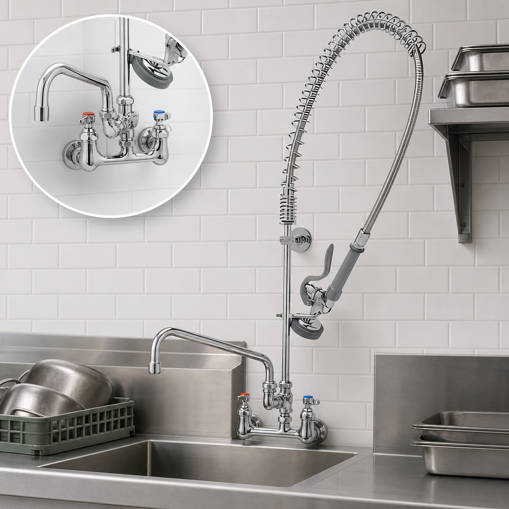 Integrated Pre-Rinse Mixing Faucet