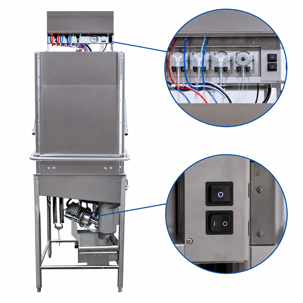Built-In Chemical Pumps and Priming Switches