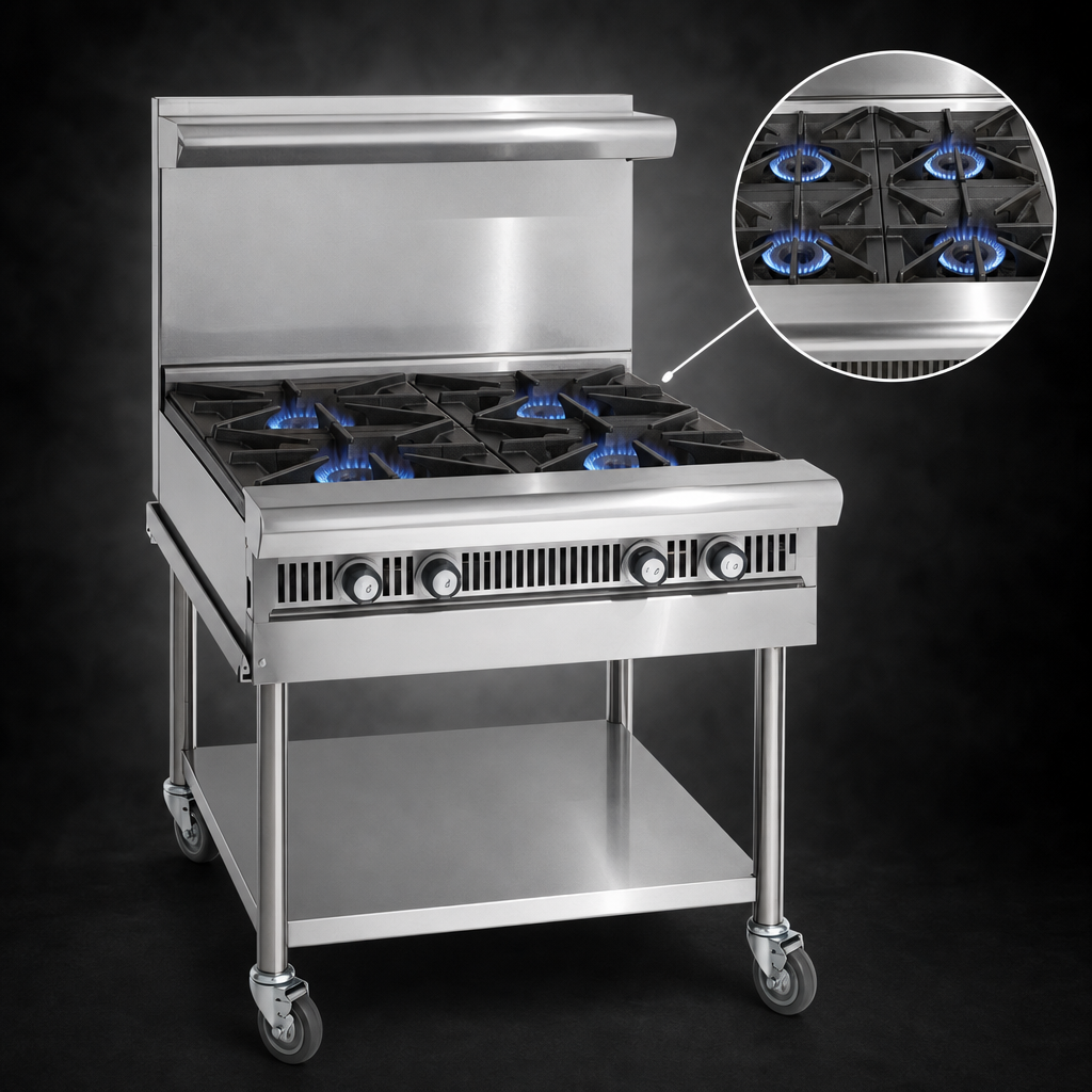 Four Open Burners