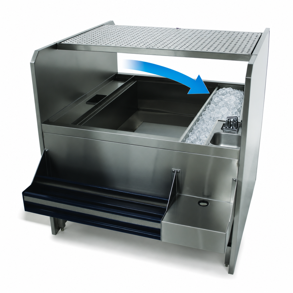Right-Side Pass-Thru Ice Bin