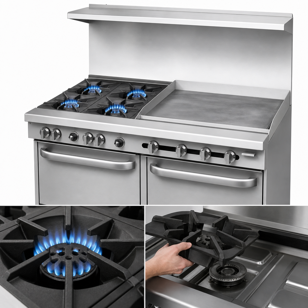 Four High-Output Open Burners