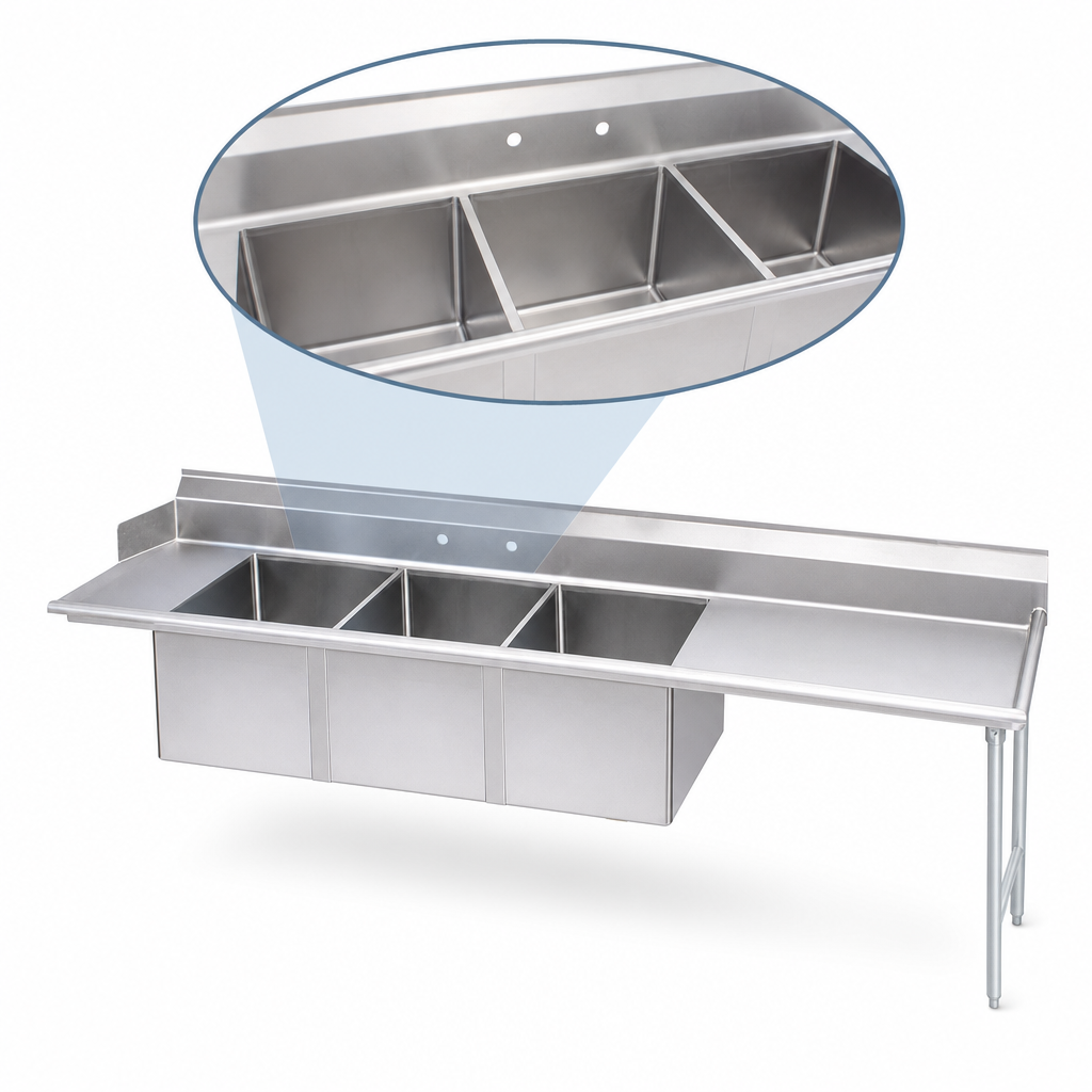 Three Fabricated Sink Bowls