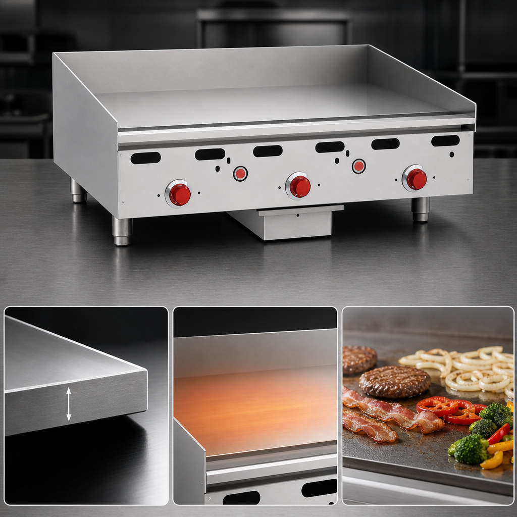 Thick Polished Steel Griddle Plate