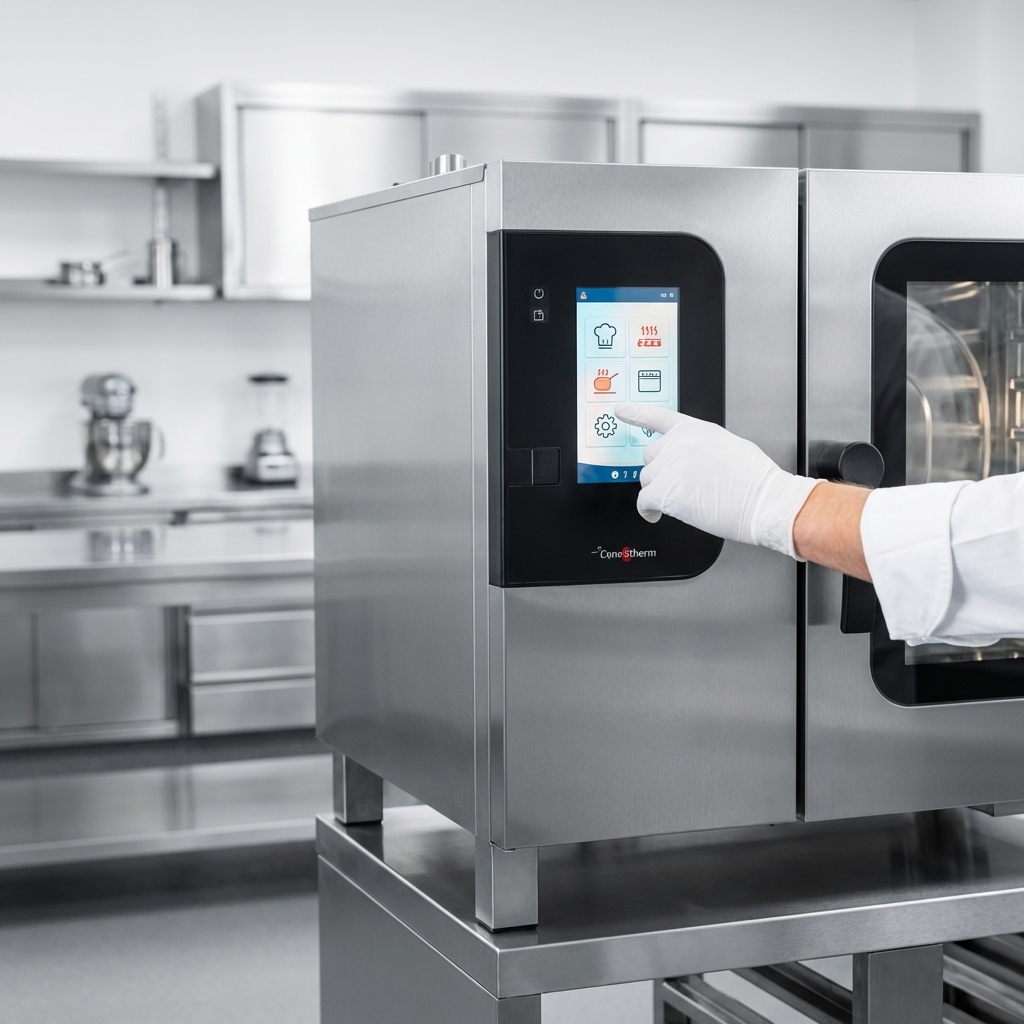 Effortlessly manage cooking operations with the oven's intuitive 10-inch easyTouch control panel, designed for seamless user interaction.