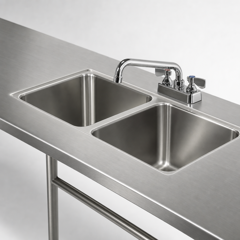 Welded Sink Bowls Into Table Top