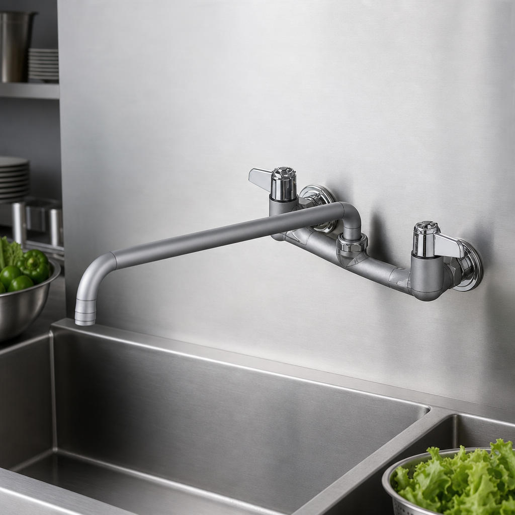 8-Inch Wall Mount Mixing Faucet