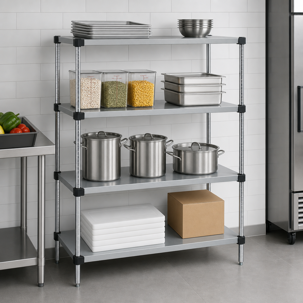 Four Solid Shelves Included