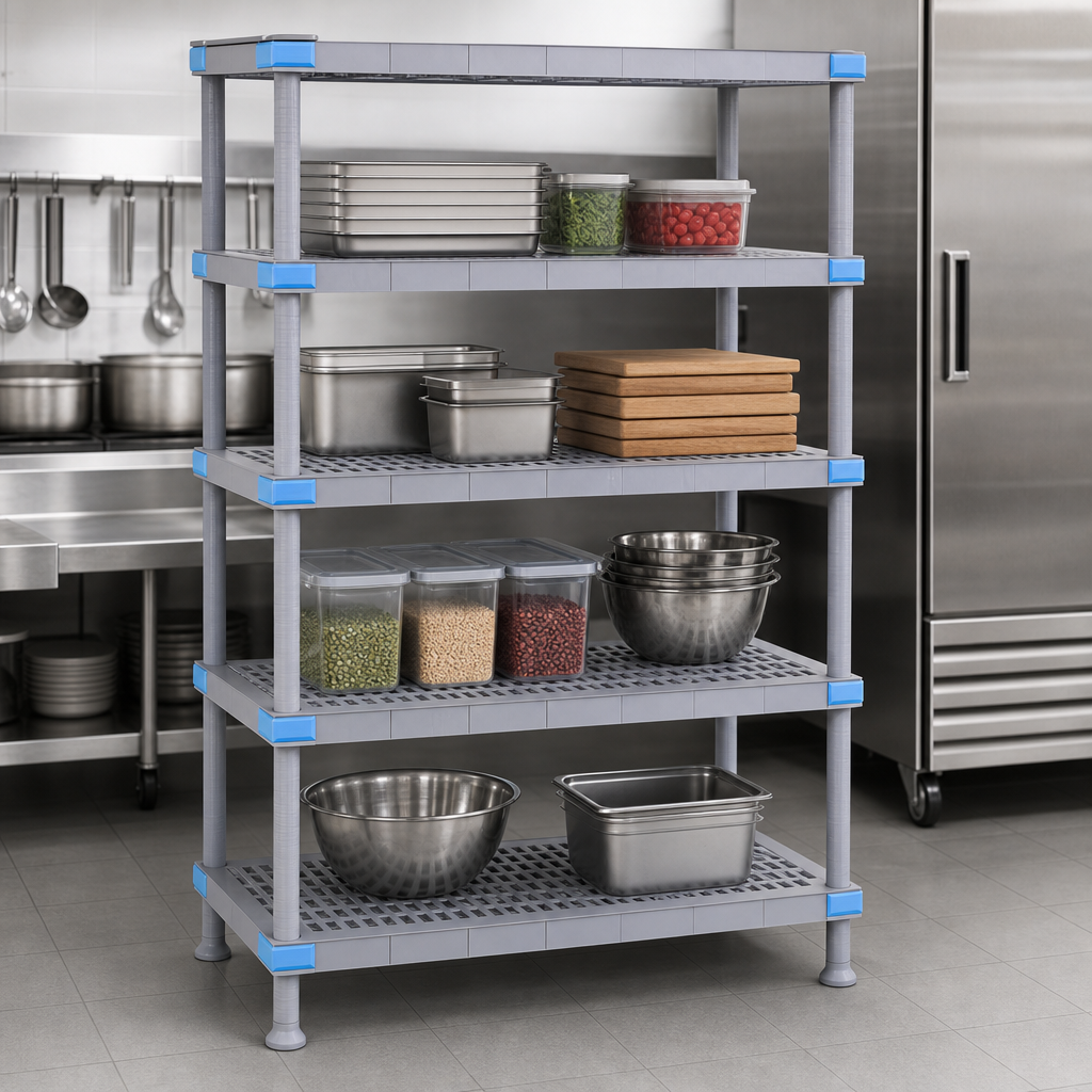 Four Open Grid Shelves