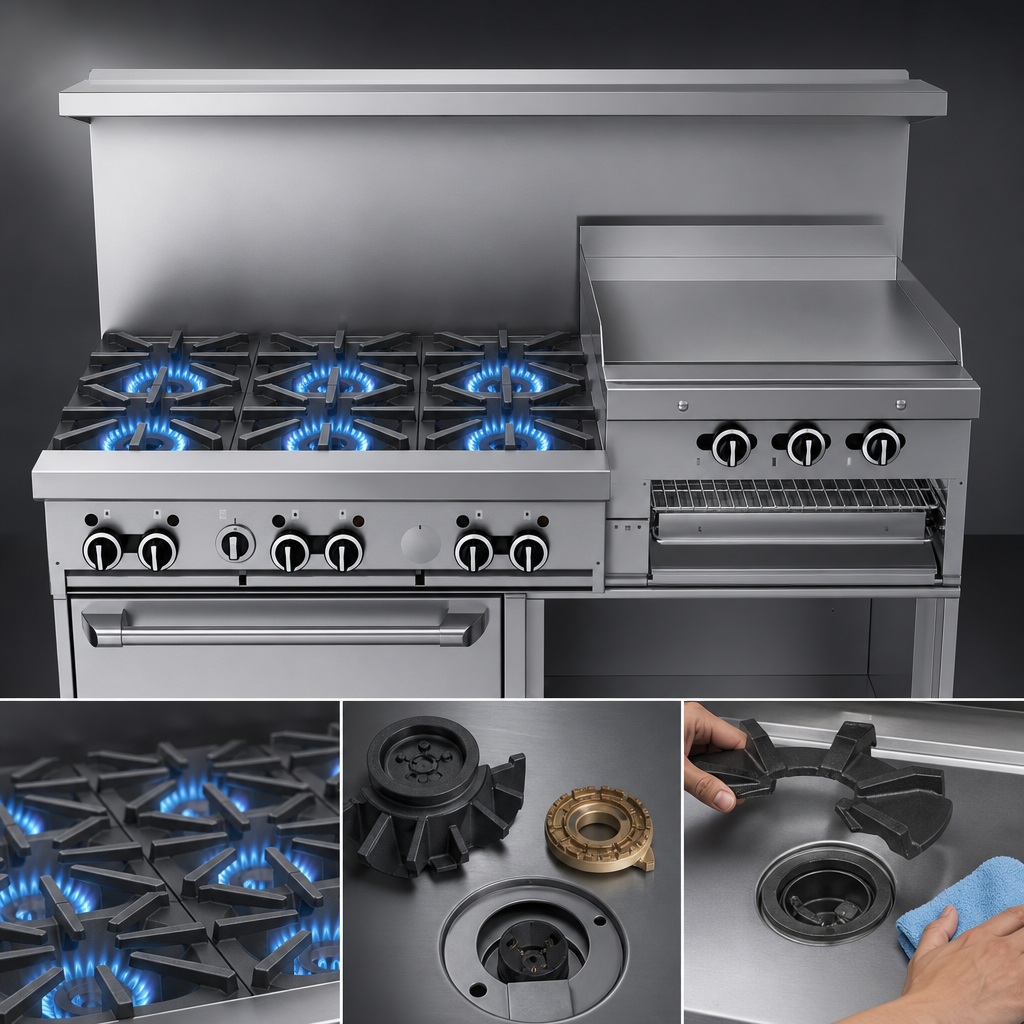Six Starfire Pro Open Burners