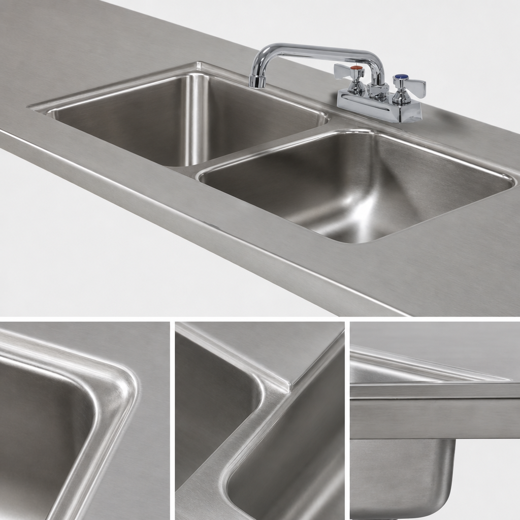 Welded Sink Bowls Into Table Top