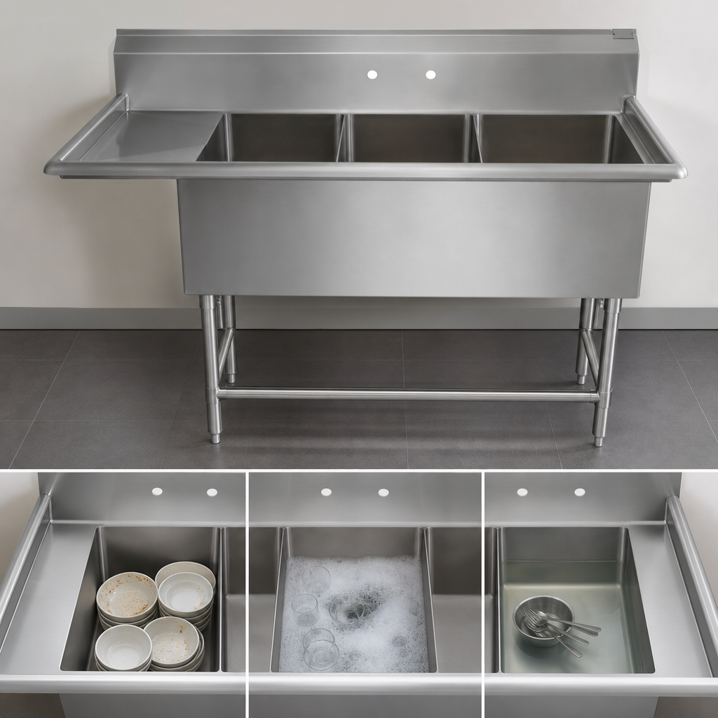 Three-Compartment Sink Layout