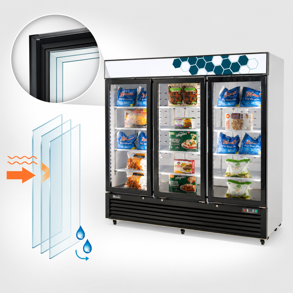 Triple-Pane Heated Glass Doors