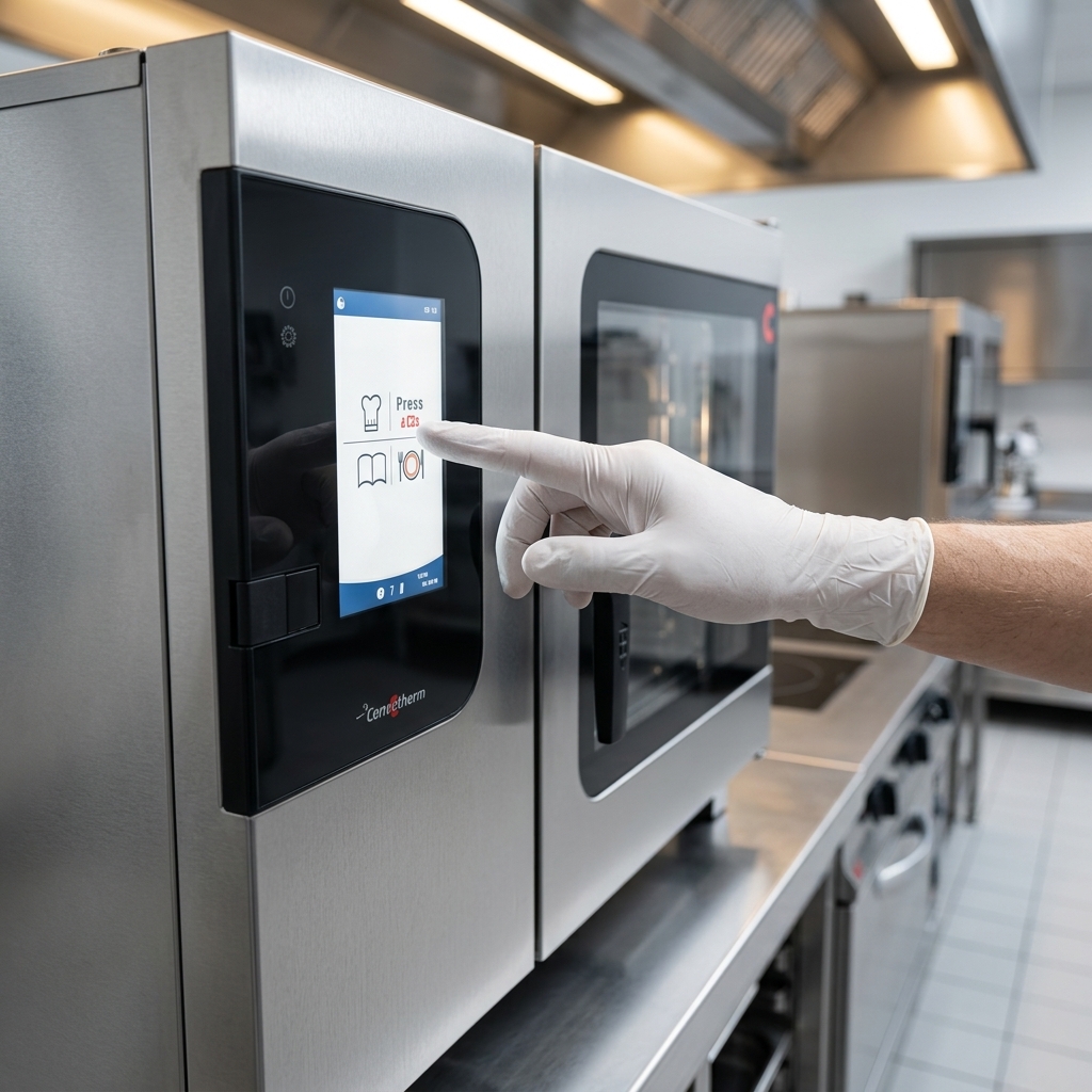 Discover precise and intuitive control with the Convotherm Maxx Pro's easyTouch Control Panel, featuring a vibrant 10-inch hi-res glass touch display.