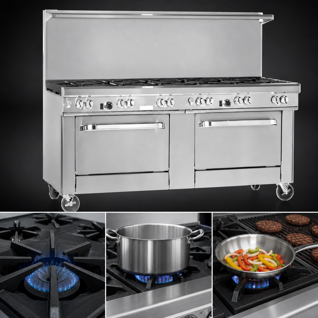 Six Non-Clog Open Burners