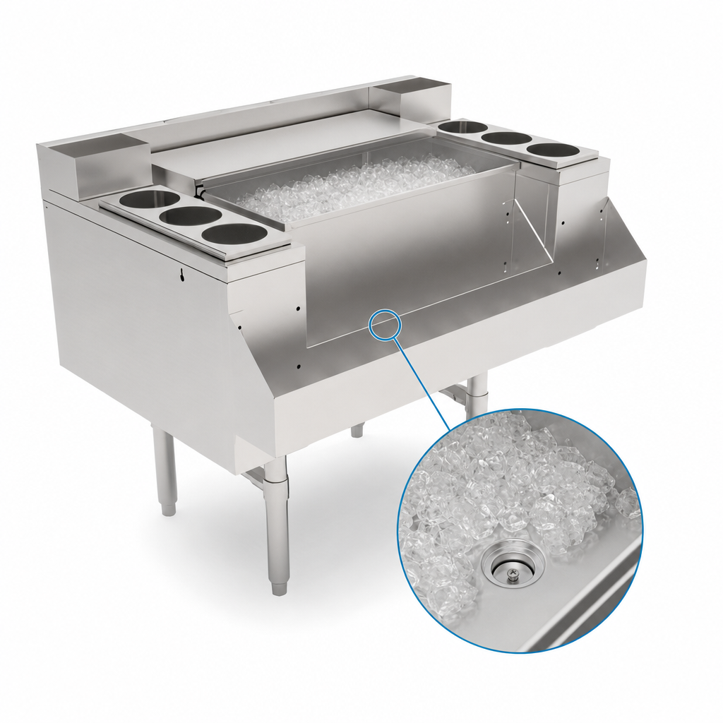 Insulated Ice Bin with Drain