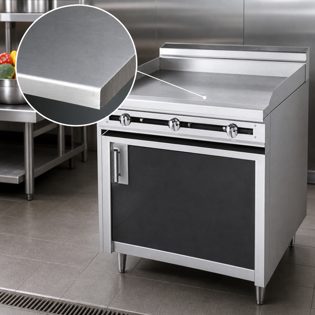 1-Inch Polished Steel Griddle Plate