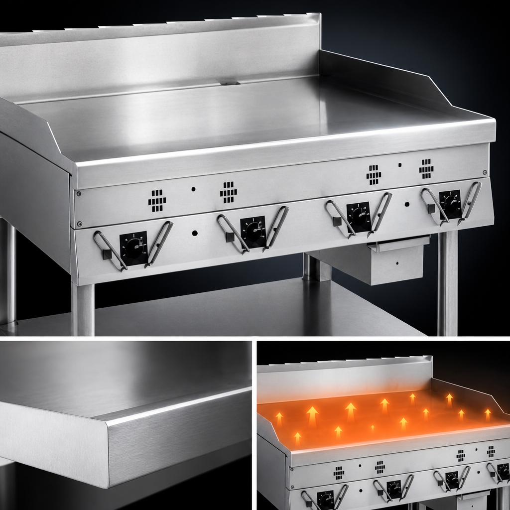 1-Inch Polished Steel Griddle Plate