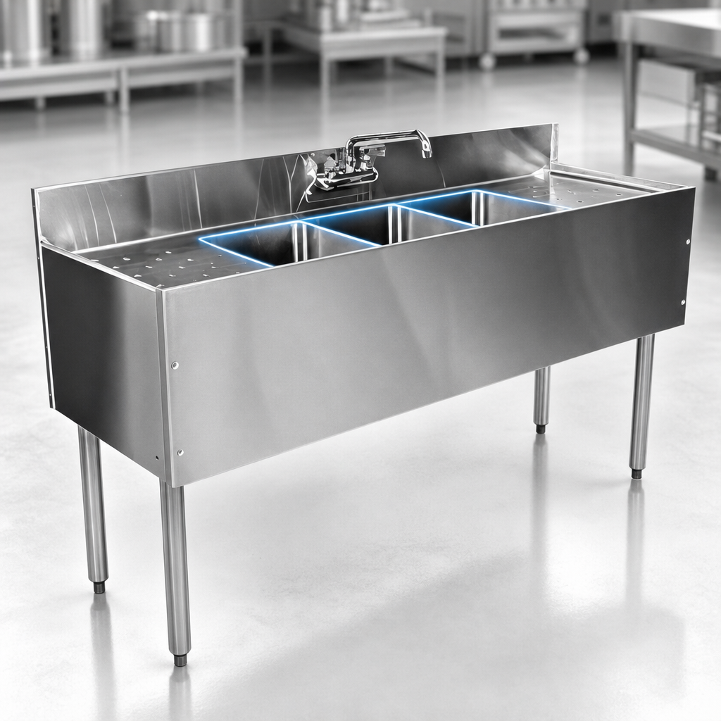 Three Fabricated Sink Compartments