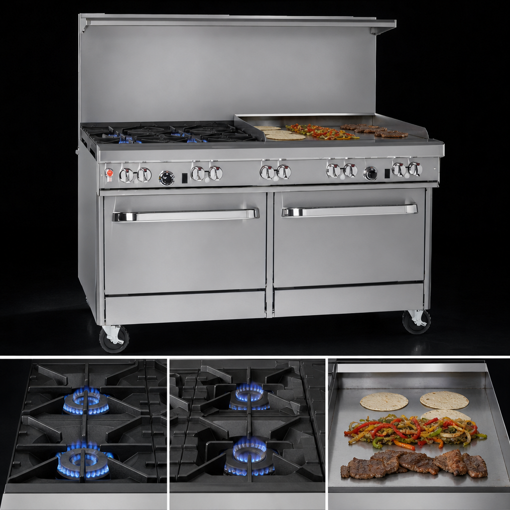 Four-Burner and Griddle Top