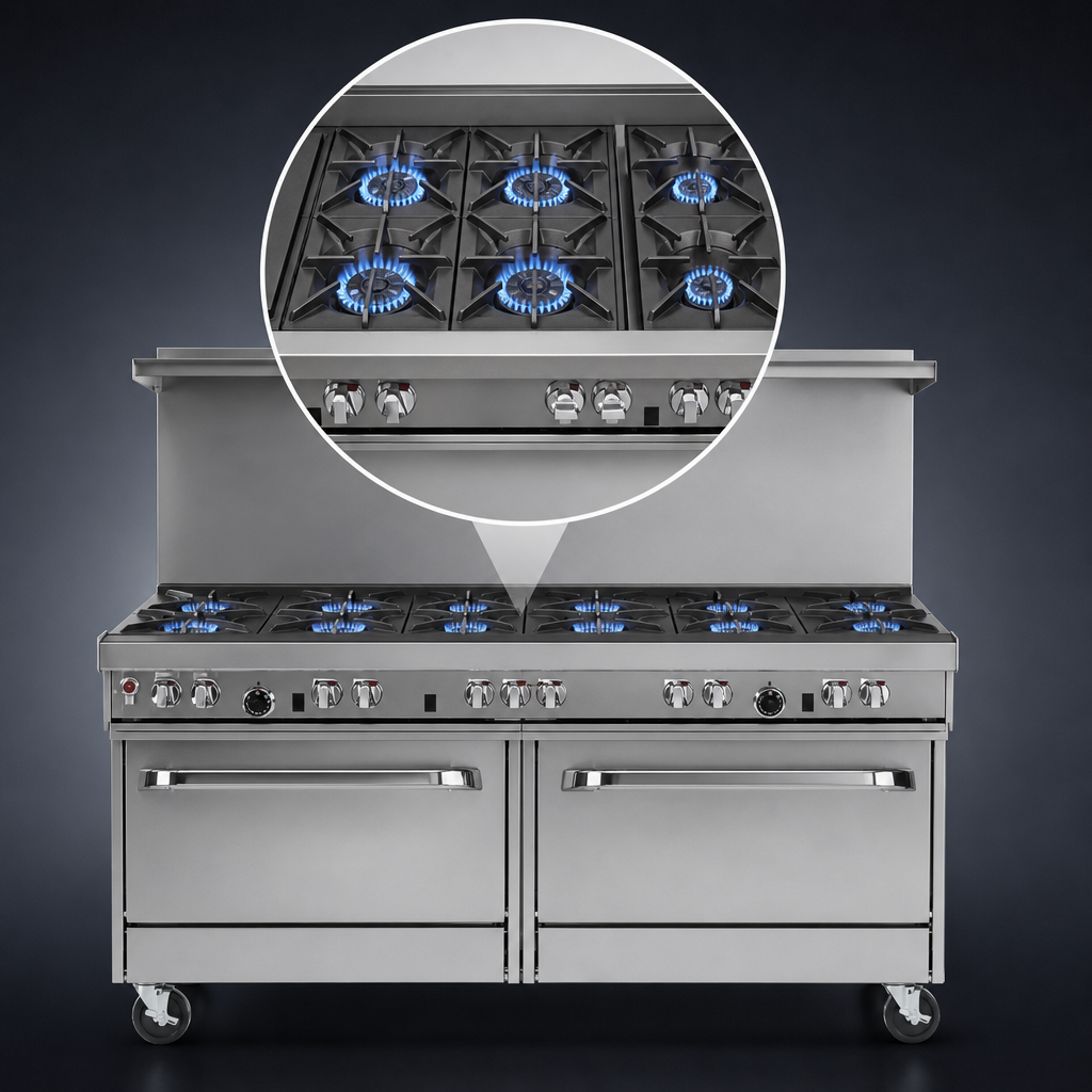 Nine Open Burners