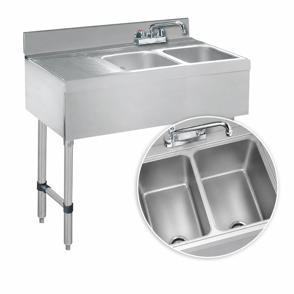 Two Deep-Drawn Sink Bowls