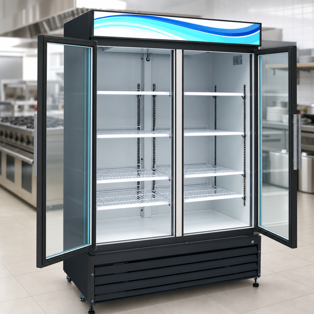 Two Hinged Glass Doors