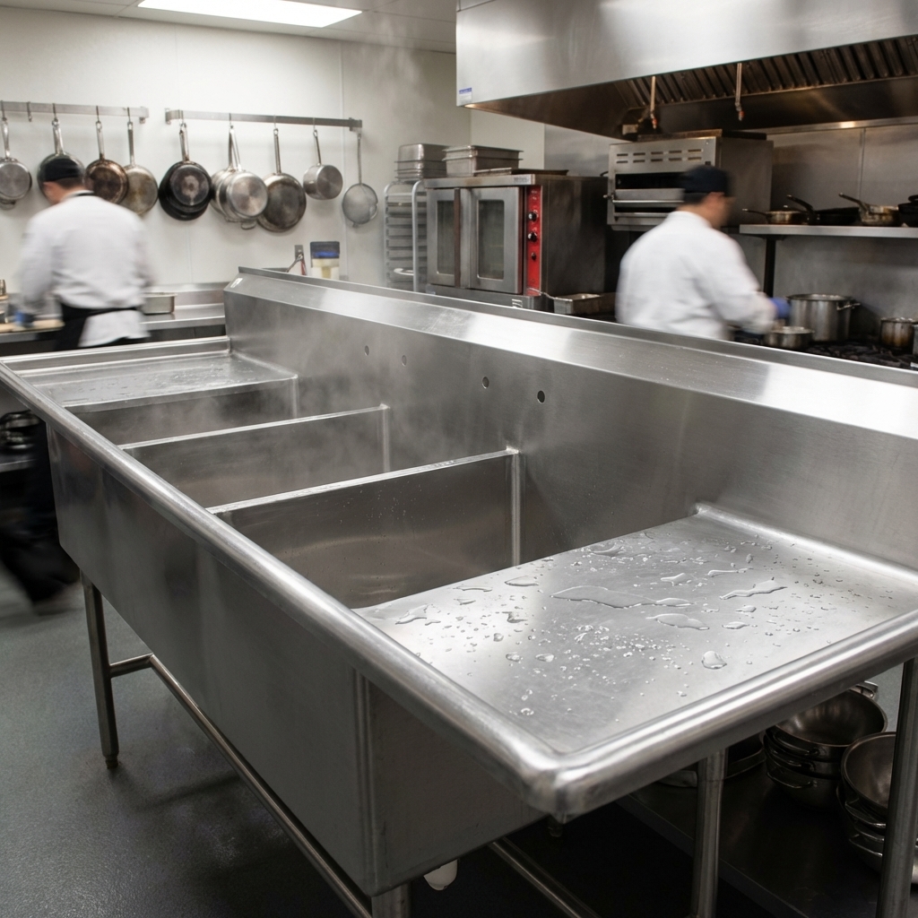 Experience unmatched durability with this commercial sink, featuring robust 14-gauge stainless steel construction built for the toughest kitchen environments.