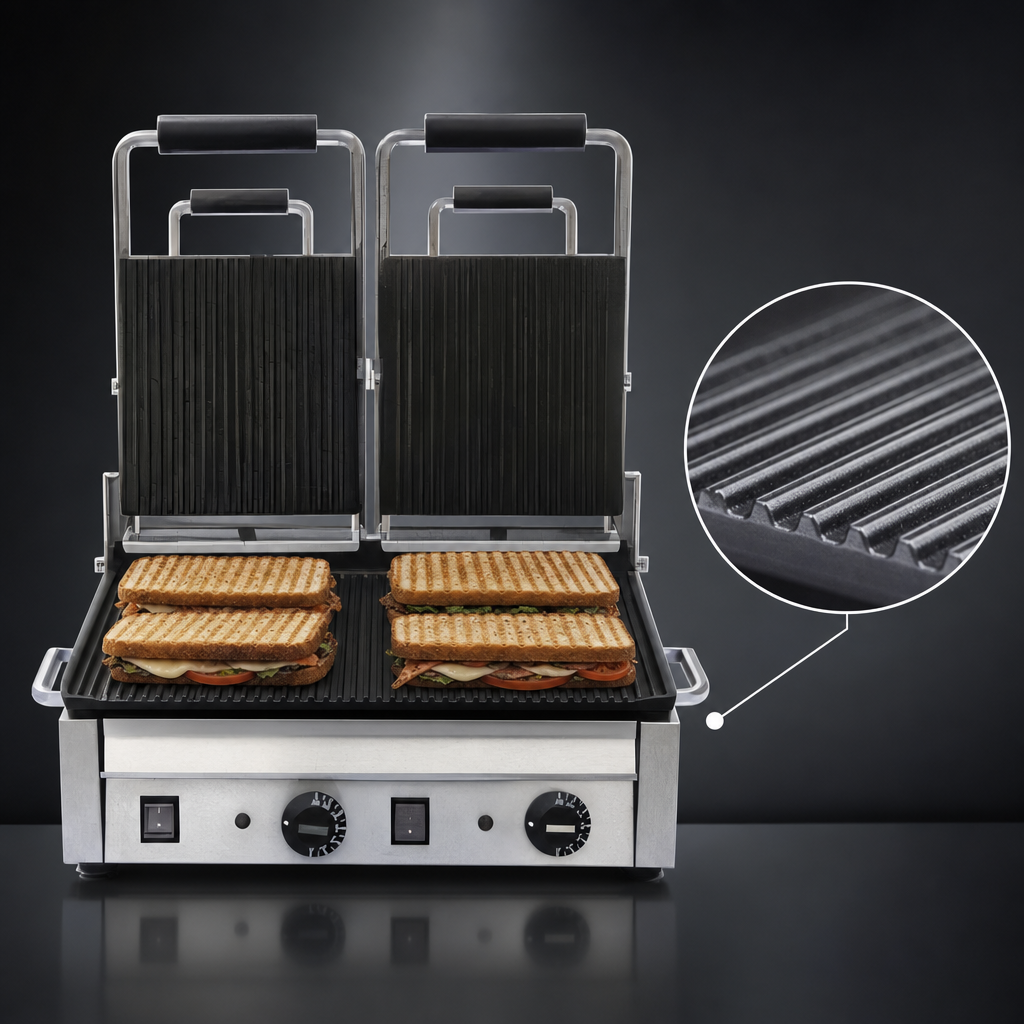 Grooved Cast Iron Top & Bottom Plates