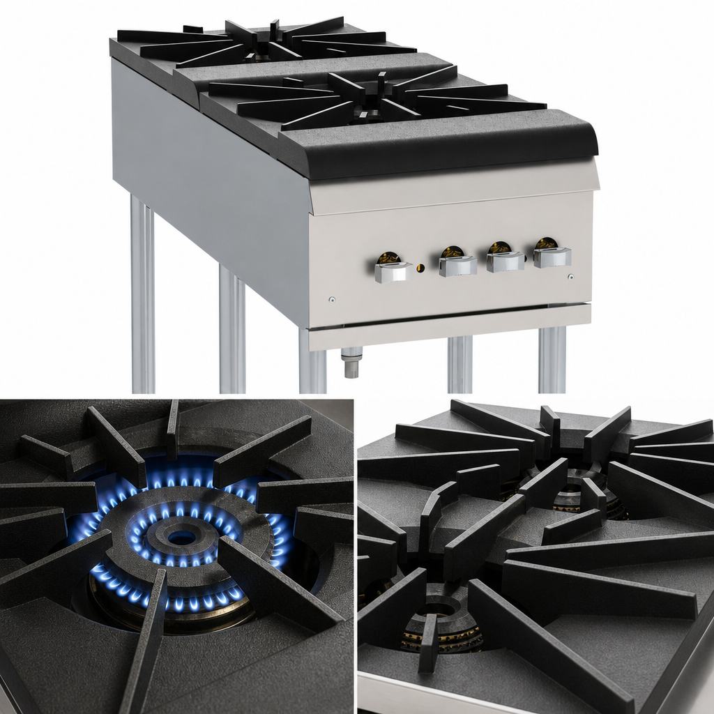 Two Cast Iron Two-Ring Burners